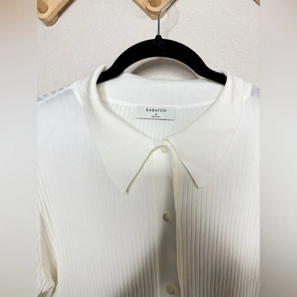 Aritzia Babaton Finley Button Down Sweater Sz M - Picture 2 of 5